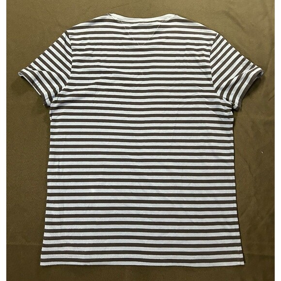 Tommy Hilfiger Men’s T-Shirt Striped Blue Black Extra Slim Fit Size L Crew Neck - Picture 6 of 6